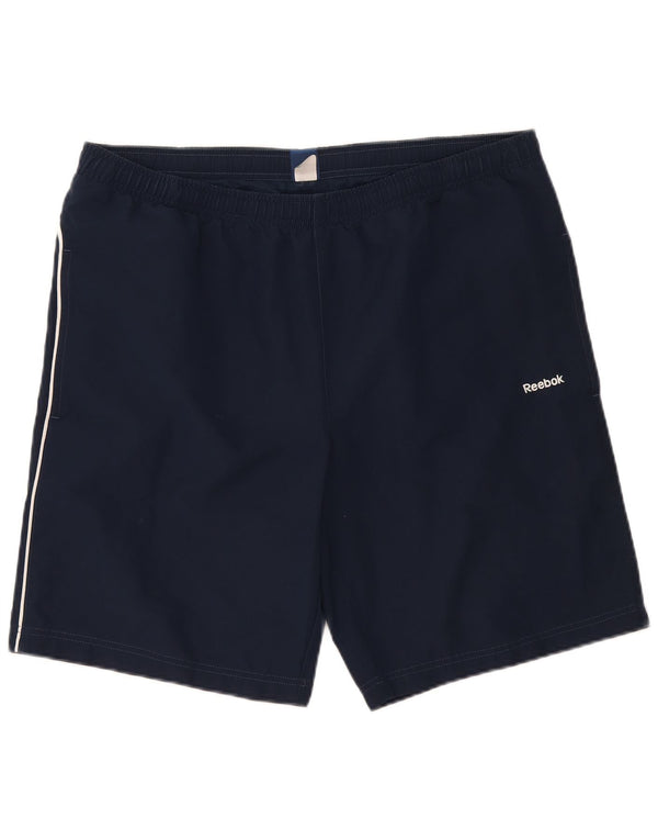 Reebok Short de sport homme grand bleu marine polyester