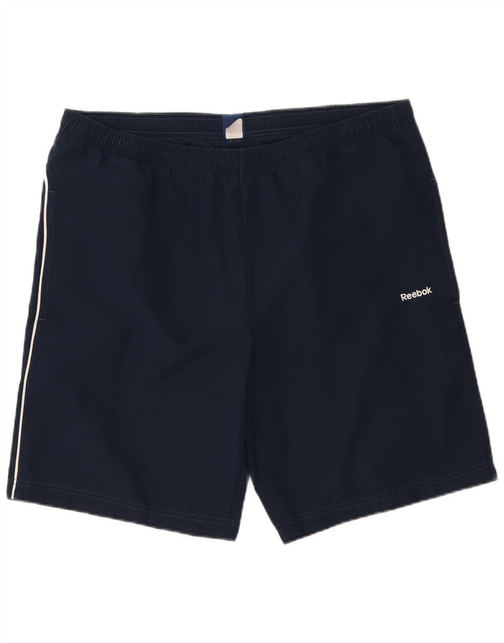 Reebok Short de sport homme grand bleu marine polyester