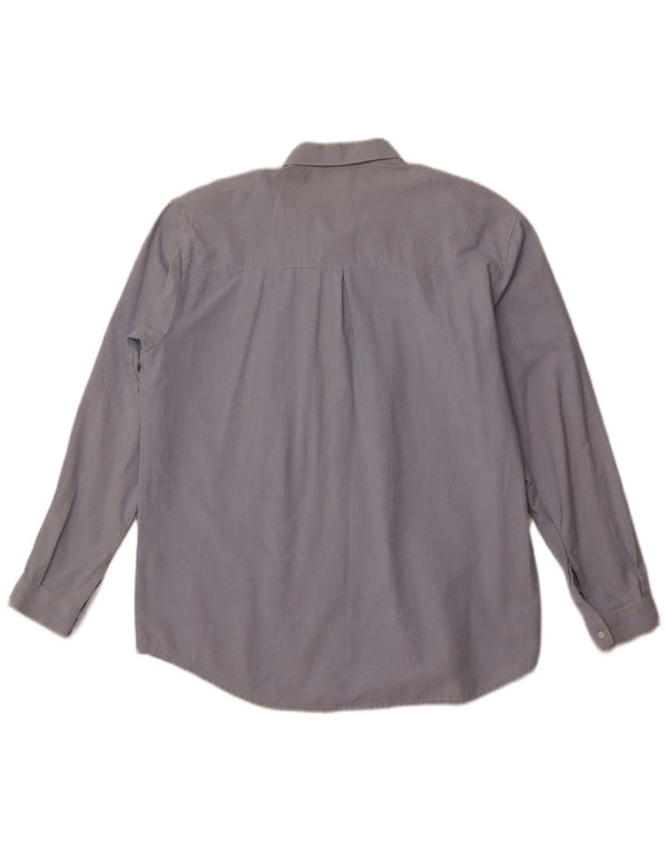 VINTAGE Chemise Femme UK 18 XL Bleu Floral Coton Rétro