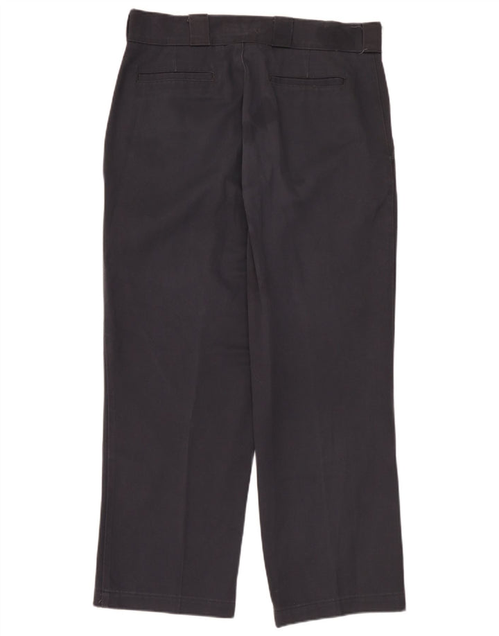 Zara Pantalon Chino Droit Homme EU 44 Large W34 L28 Gris Polyester