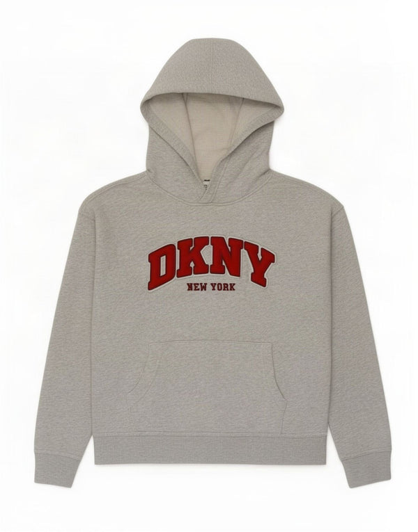 Dkny Pull à capuche graphique pour femme UK 14 Gris moyen Coton