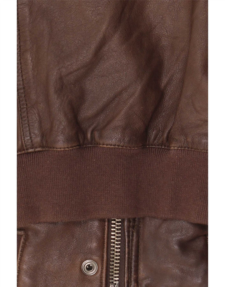 veste en cuir homme vintage UK 40 Grand Marron