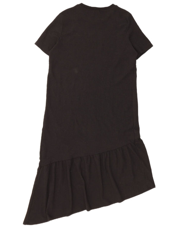 Zara Womens Trafaluc Robe Asymétrique UK 14 Large Noir