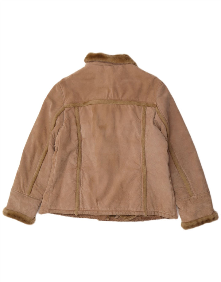 Avitano Veste surdimensionnée en peau de mouton pour femme EU 42 Large Beige