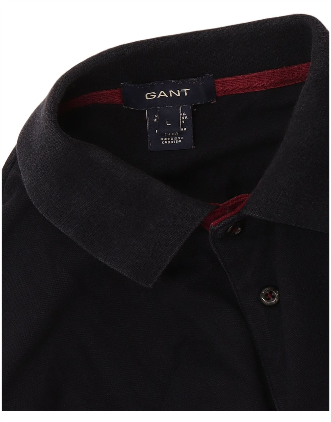 GANT Homme Polo à Manches Longues Large Bleu Marine Coton