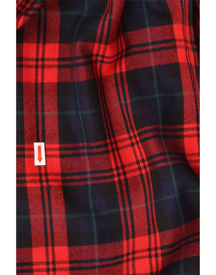 vintage Womens Knife Jupe plissée IT 42 Medium W28 Red Check Virgin Wool