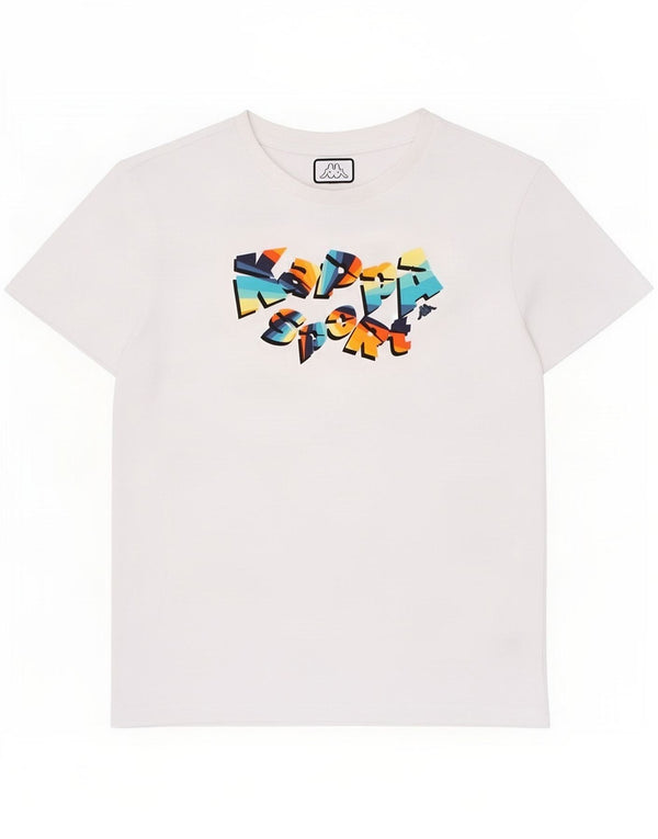 Kappa T-Shirt Graphique Garçon 11-12 ans Blanc