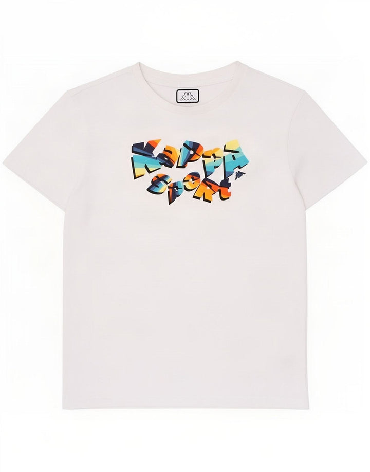 Kappa T-Shirt Graphique Garçon 11-12 ans Blanc