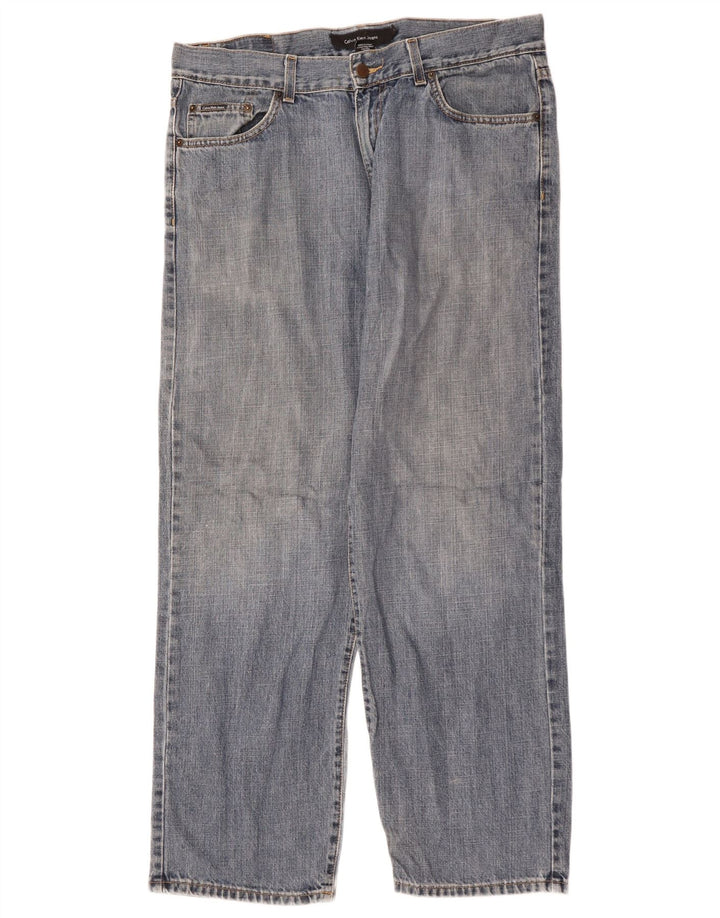 CALVIN KLEIN Jean droit homme W34 L30 bleu coton