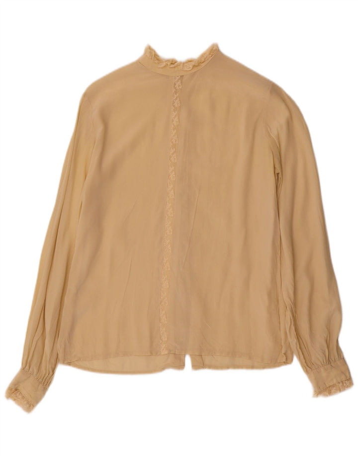 Chemisier chemise femme vintage UK 12 Beige moyen