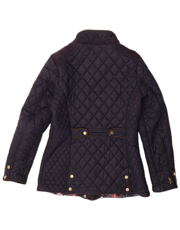 JOULES Womens Quilted Jacket UK 10 Small Navy Blue Polyamide