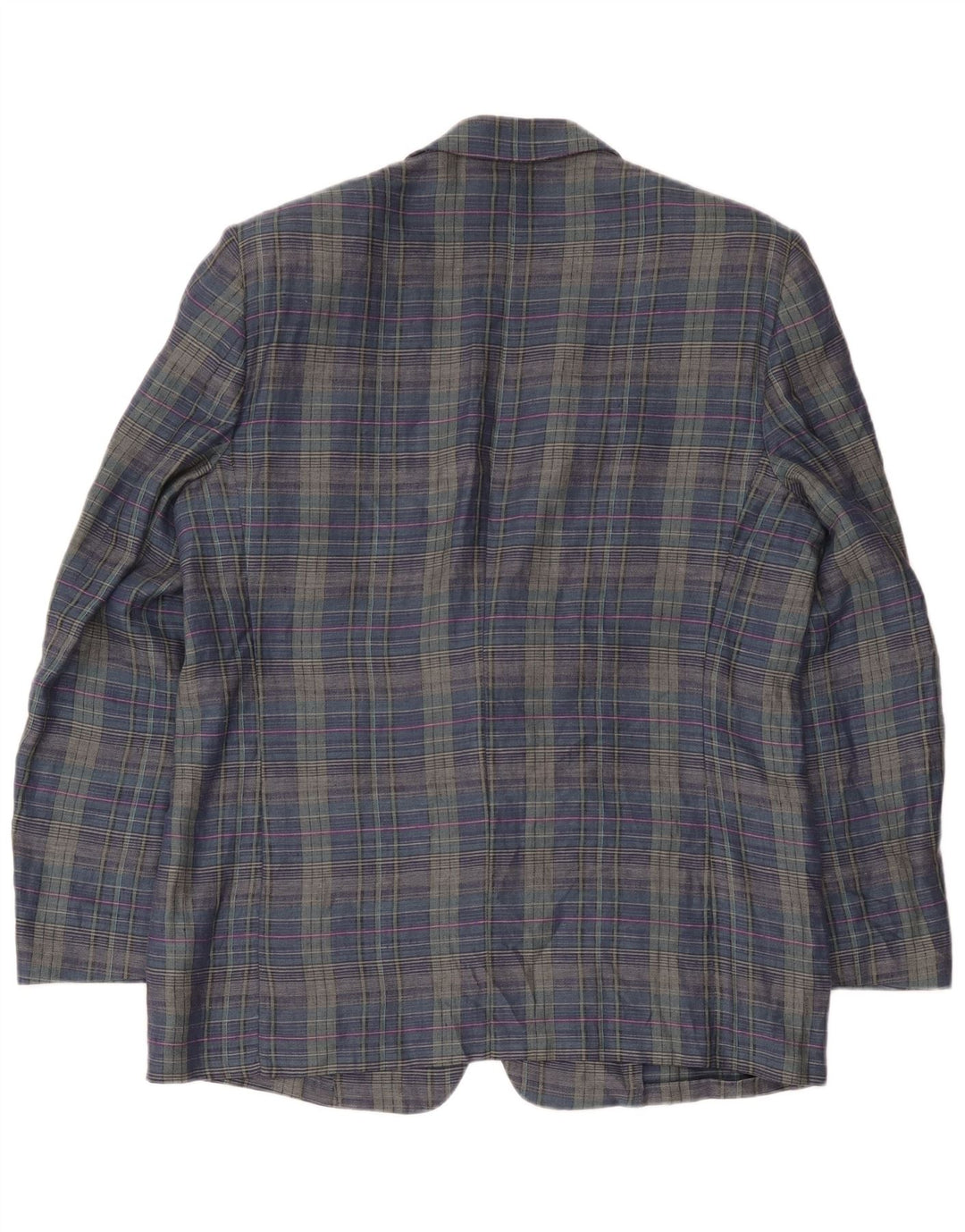 Principes Veste blazer à 2 boutons pour homme UK 40 Grand bleu marine à carreaux en lin