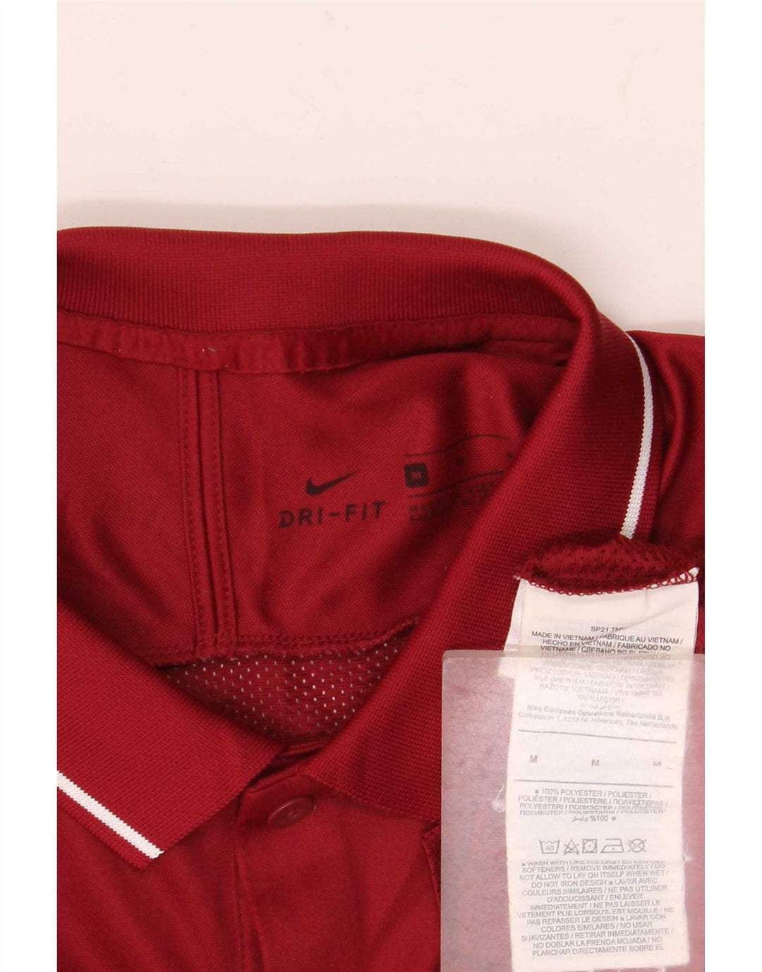 Nike Polo Dri Fit pour homme en polyester rayé bordeaux moyen