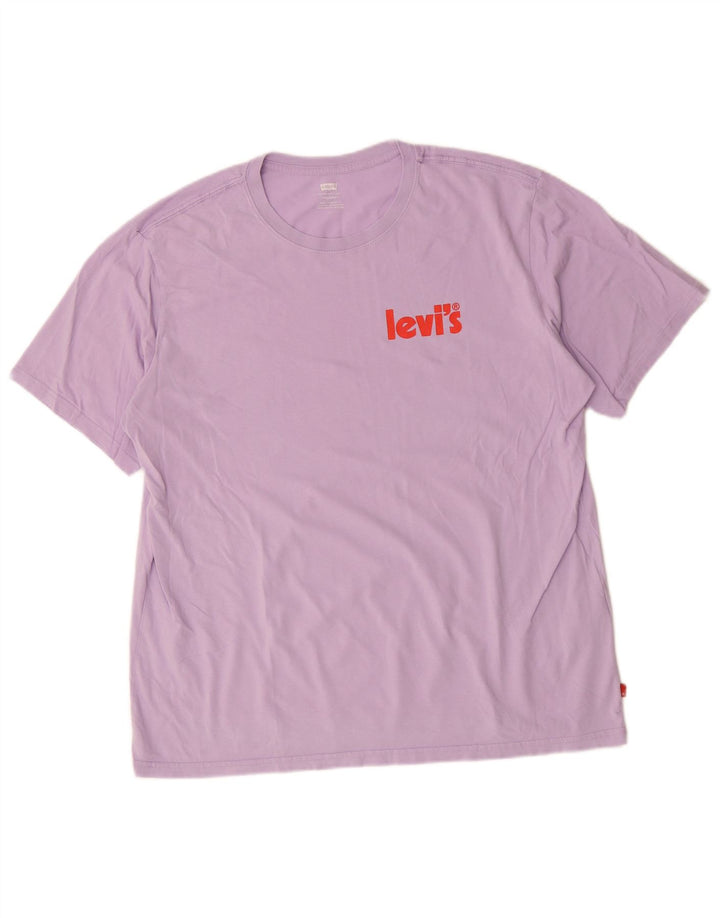 Levi's T-Shirt Relaxed Fit Graphic Homme Rose Large Coton