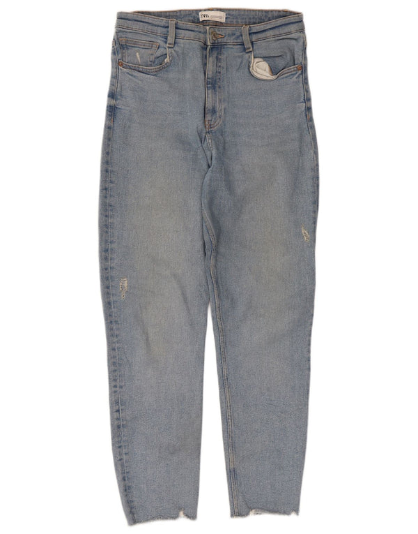 Zara Jean skinny vieilli pour femme EU 40 Medium W30 L27 Bleu Coton