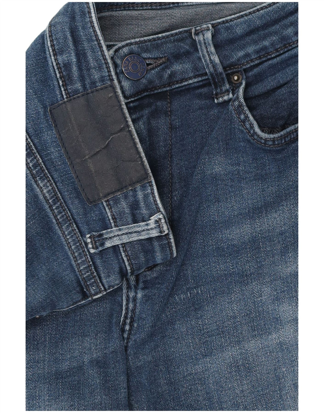 Zara Femme Jean Slim Cropped W28 L24 Bleu Marine