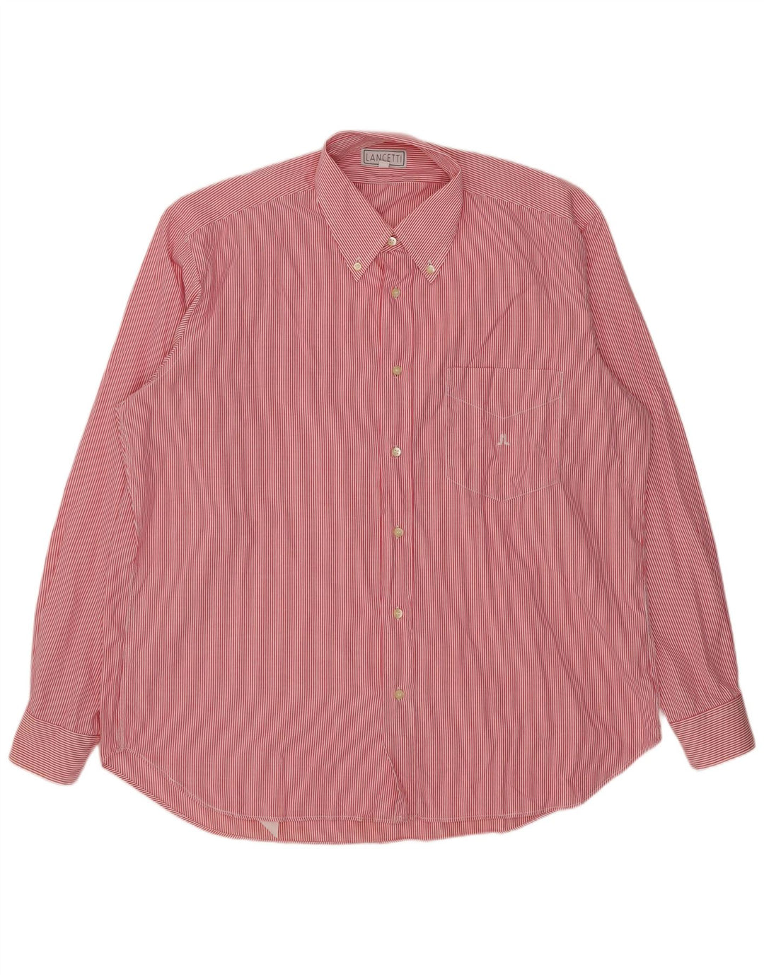 LANCETTI Chemise Homme Taille 43 17 XL Rouge Pinstripe