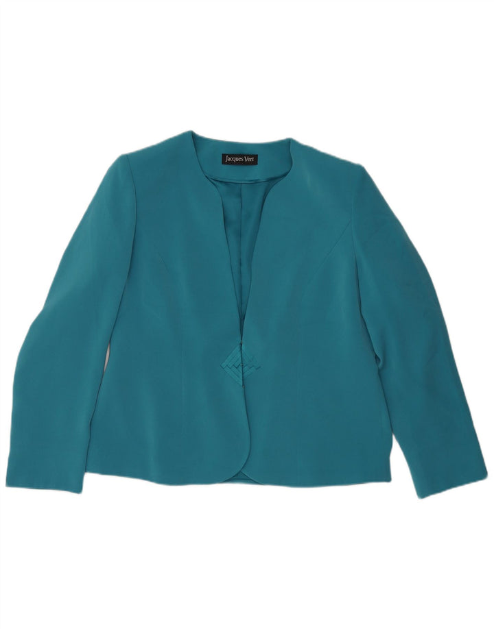 JACQUES VERT Womens Blazer Jacket UK 14 Large Turquoise Polyester