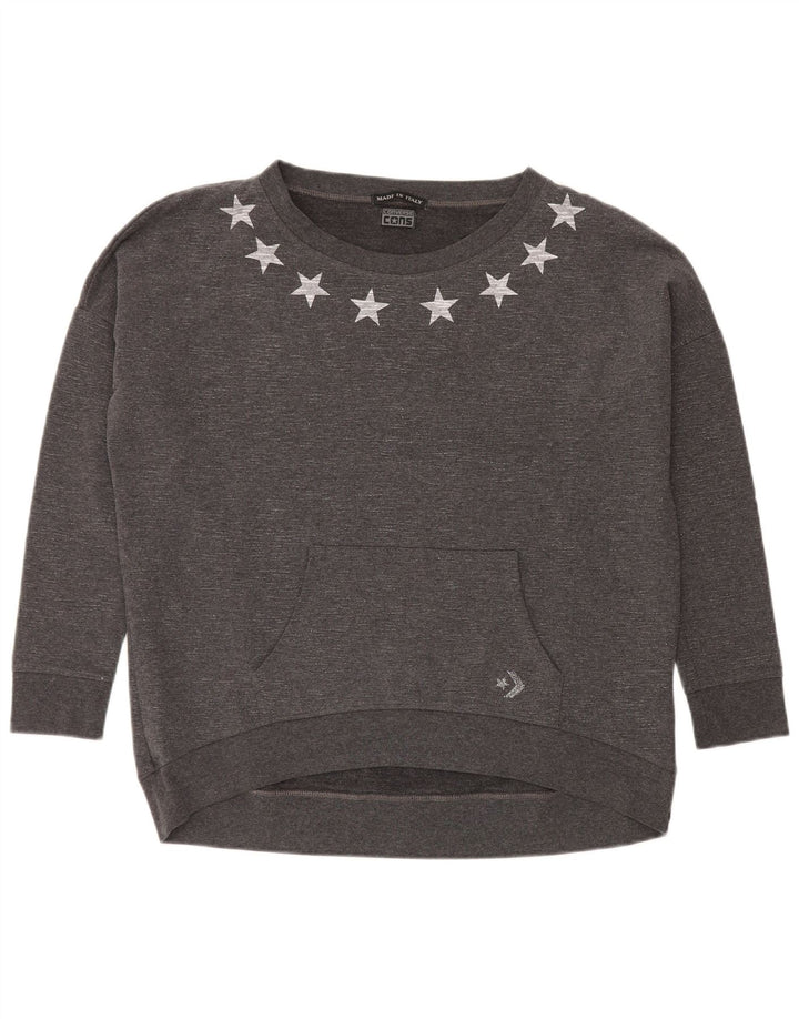 Converse Sweat-shirt graphique pour femme UK 12 Gris moyen moucheté