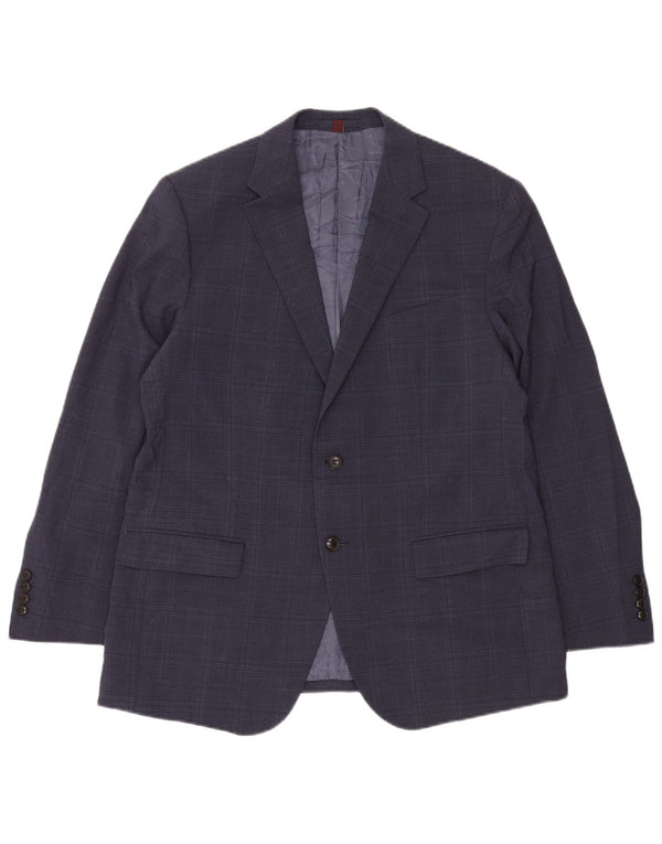 Marks & Spencer Veste blazer à 2 boutons pour homme UK 42 XL Bleu marine à carreaux