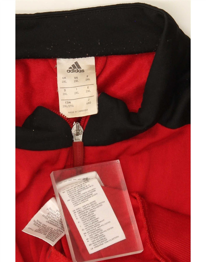 Adidas Veste de survêtement pour homme 2XL Rouge Colourblock Polyester