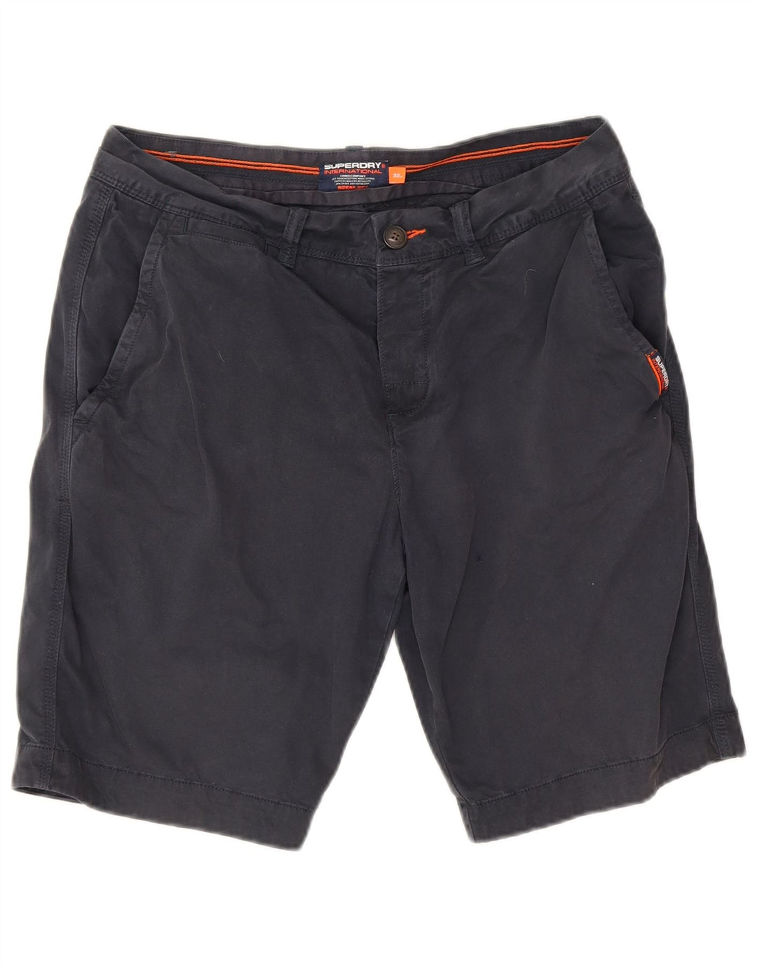 Superdry Short Chino Homme W32 Bleu Marine Moyen Coton