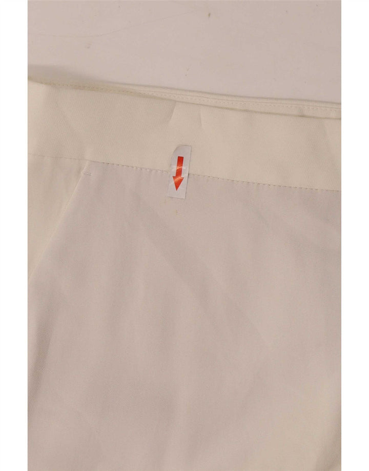 Massimo Dutti Pantalon Capri Femme EU 42 Large W32 L23 Viscose Blanc