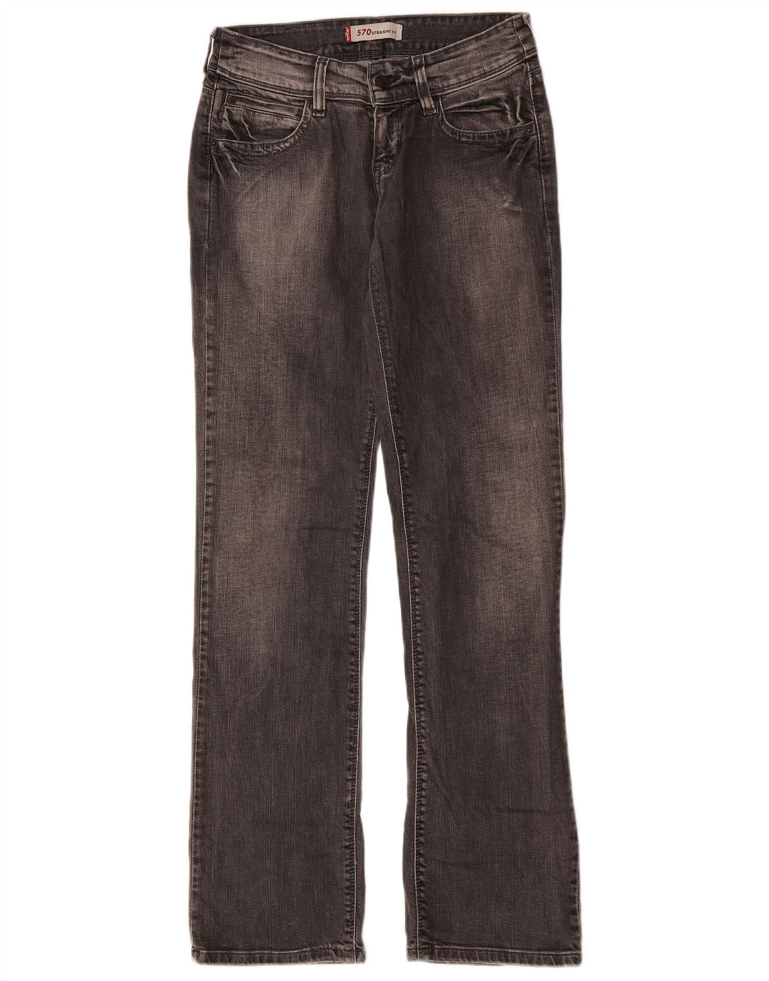 Levi's Jean Droit 570 Femme W28 L31 Gris Coton