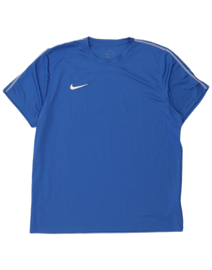 Nike Hommes Dri Fit T-Shirt Haut 2XL Bleu Polyester