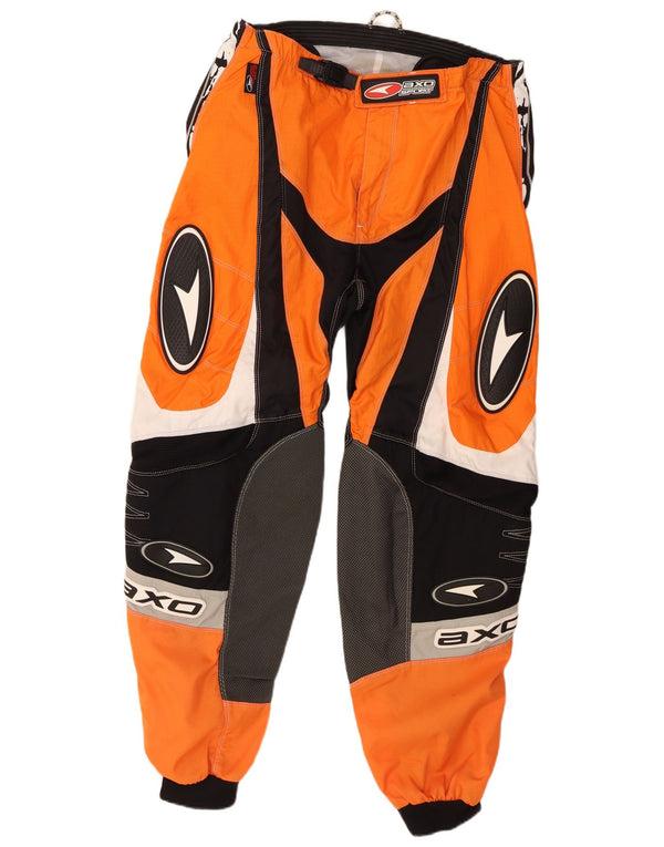 AXO Pantalon de course de moto graphique pour homme EU 54 2XL W38 L30 Orange Colourblock