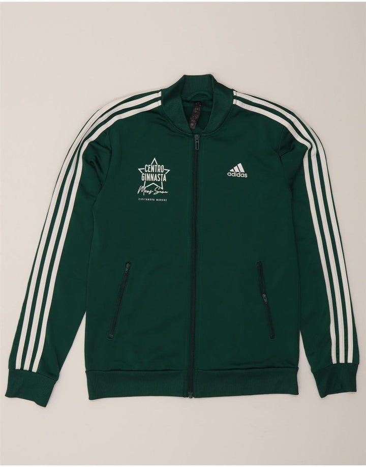 Adidas Veste de survêtement graphique pour femme UK 8/10 Petit Vert Polyester