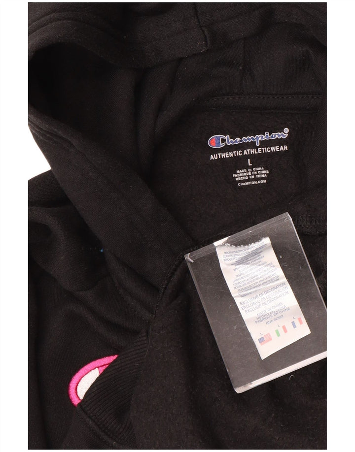 CHAMPION Pull à capuche graphique pour filles 11-12 ans Grand Noir