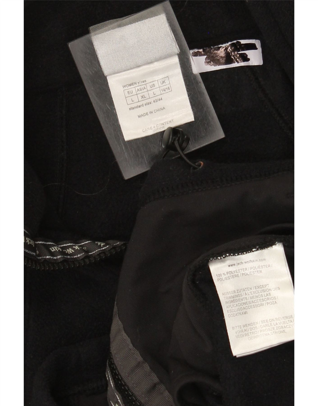Jack Wolfskin Veste polaire doublée pour femme UK 16 Large Noir Polyester