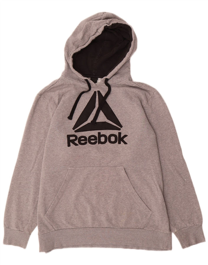 Reebok Pull à Capuche Graphic Homme Gris Large Coton
