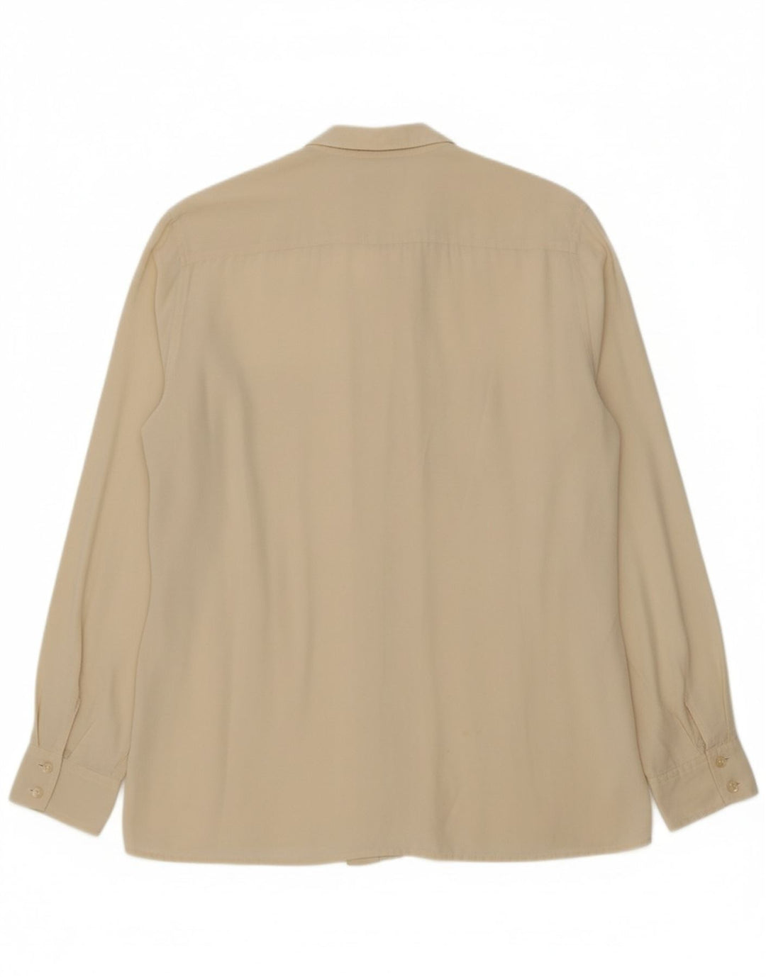 VINTAGE Womens Classic Shirt Blouse UK 14 Medium Beige