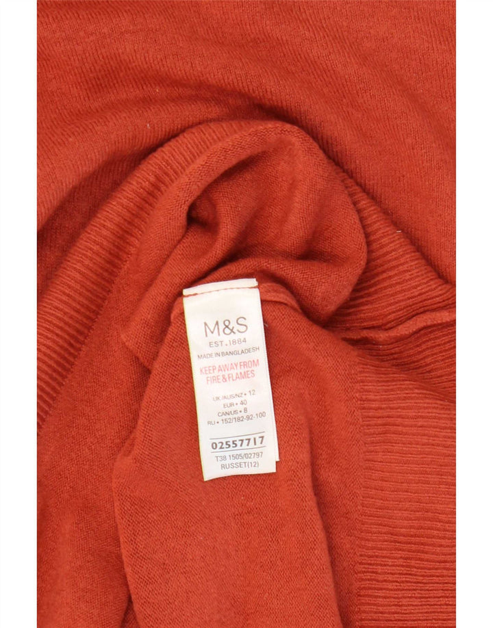 Marks & Spencer Pull col roulé pour femme UK 12 Acrylique orange moyen