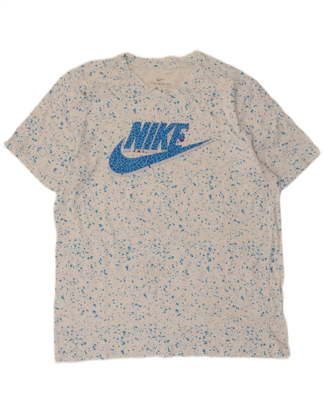 Nike T-shirt graphique pour homme en coton moucheté blanc grand format