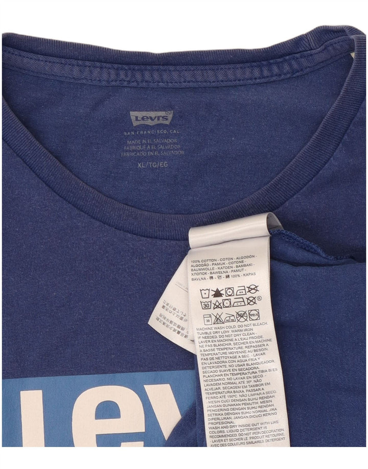 Levi's T-Shirt Graphique Top XL Homme Bleu Coton