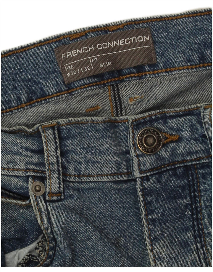 French Connection Jean Slim Homme W32 L32 Bleu Coton