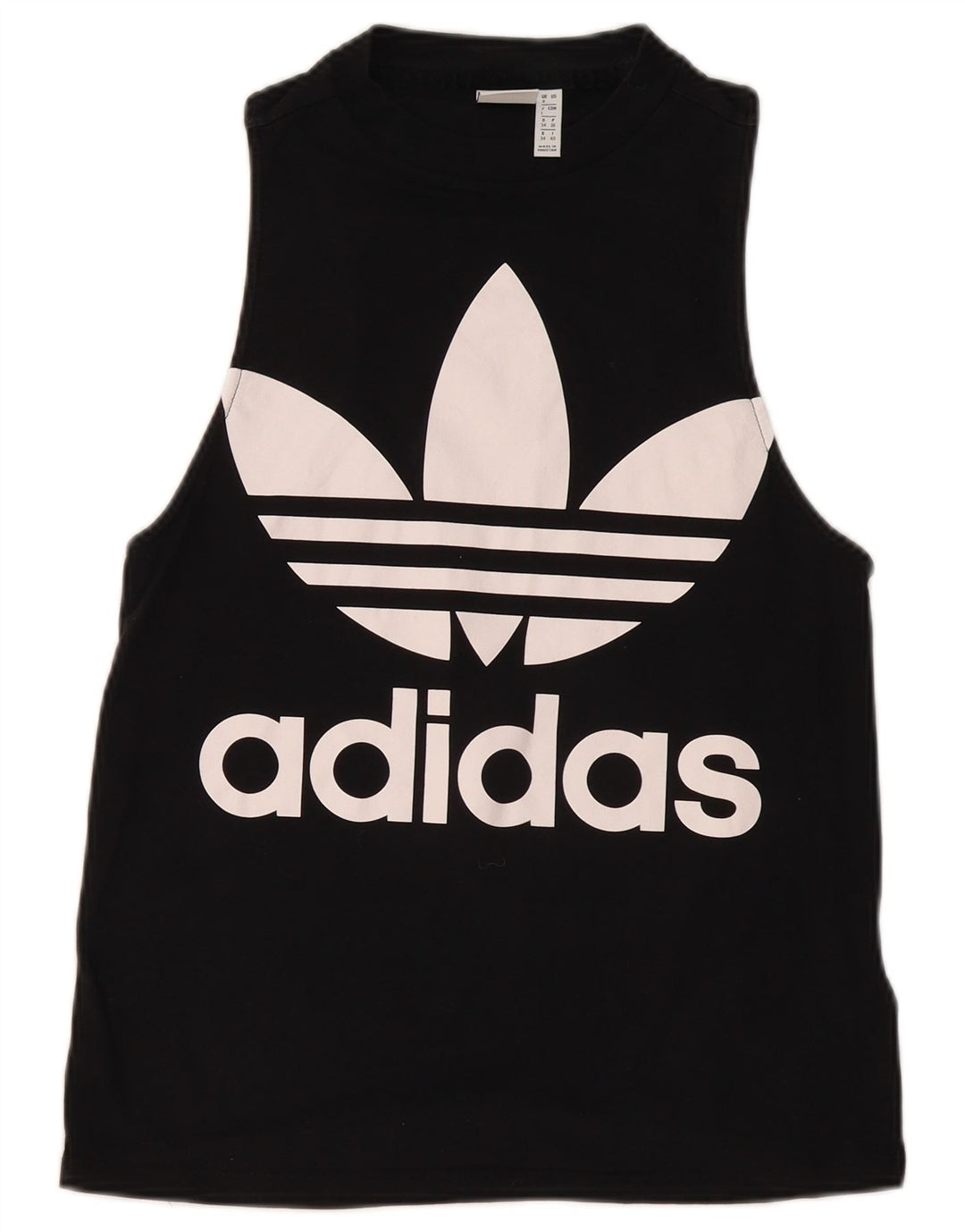 Adidas Débardeur graphique pour femme UK 8 Petit coton noir