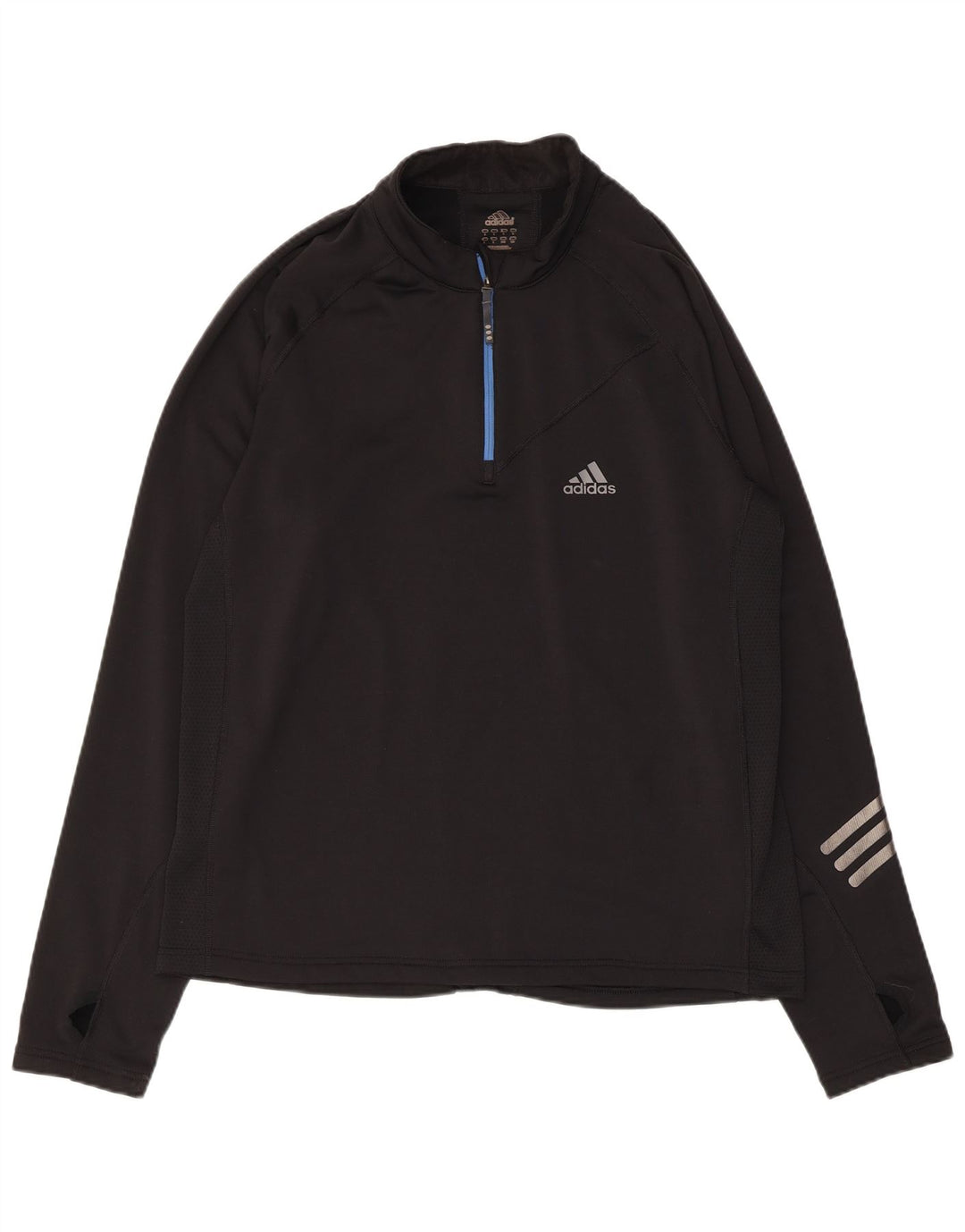 Adidas Pull à col zippé pour homme Haut de survêtement Large Noir Polyester