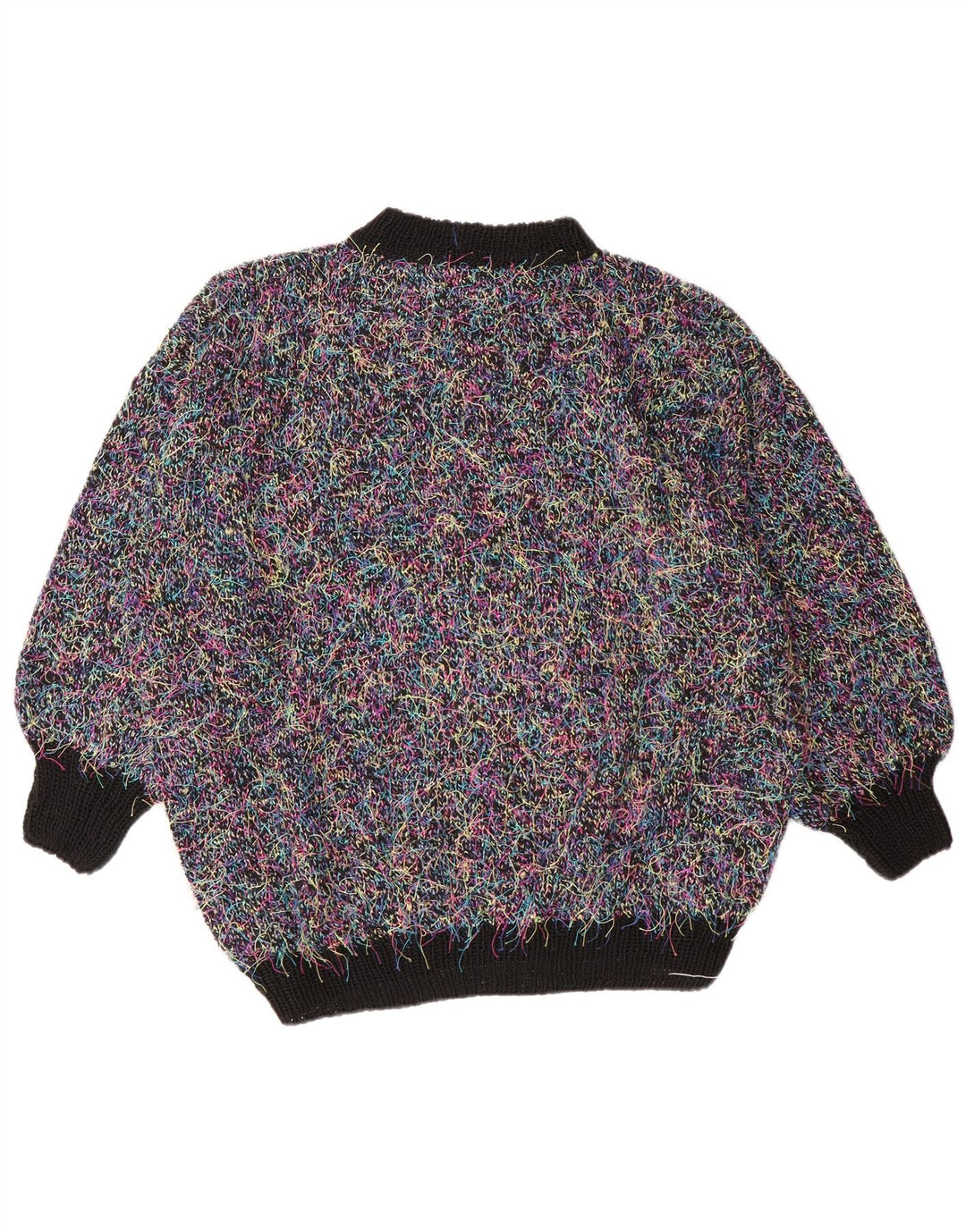 vintage Femmes Surdimensionné Turtle Neck Jumper Pull UK 18 XL Multicolore