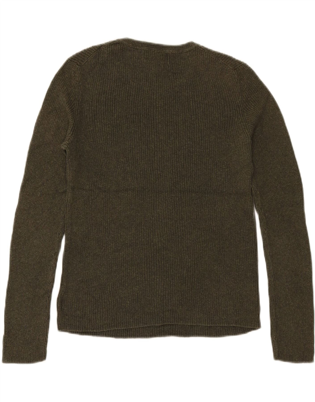 EDDIE BAUER Pull à col rond pour femme UK 10 Petit coton kaki