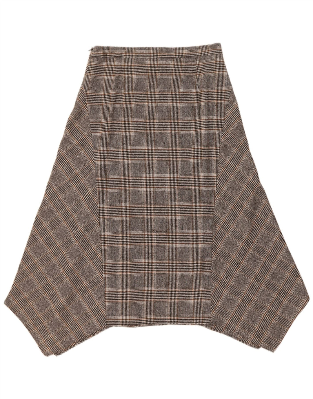Massimo Dutti Jupe asymétrique femme EU 40 Medium W30 Gris Check Wool