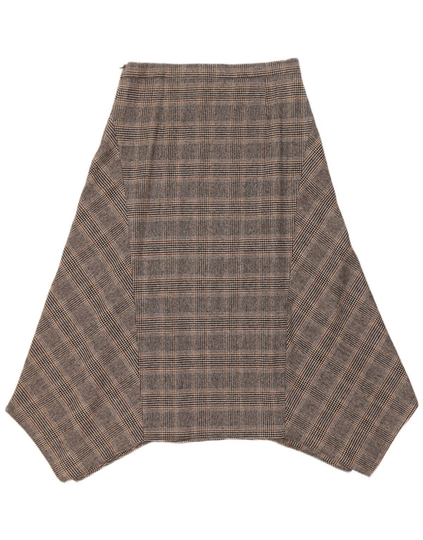 Massimo Dutti Jupe asymétrique femme EU 40 Medium W30 Gris Check Wool