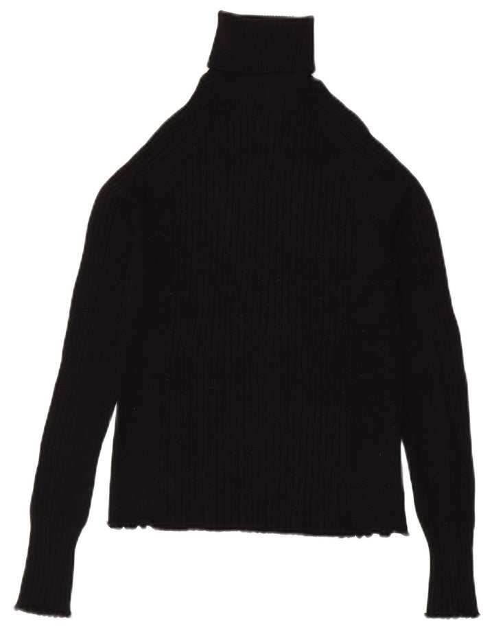 Zara Pull col roulé pour femme UK 8 Small Viscose Noir