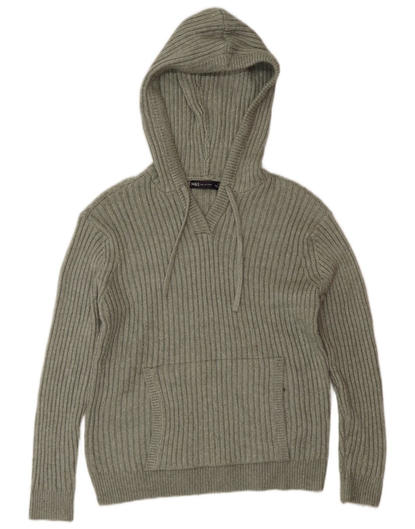 Marks & Spencer Pull à capuche pour femme UK 14 Vert moyen Polyester
