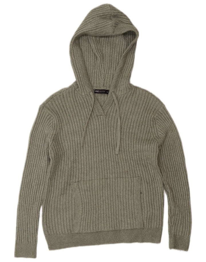 Marks & Spencer Pull à capuche pour femme UK 14 Vert moyen Polyester