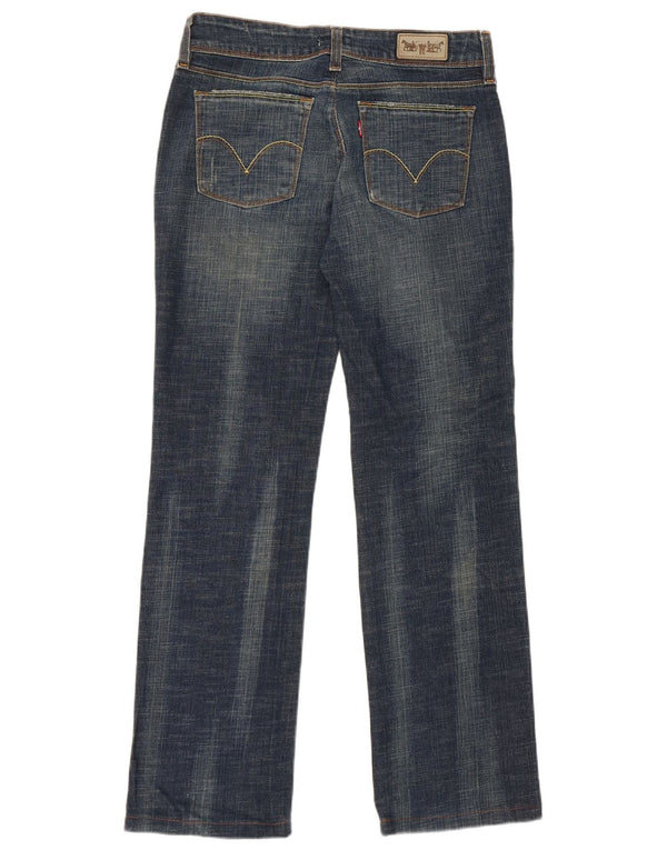 Levi's Womens 570 Straight Jeans W32 L29 Navy Blue Cotton