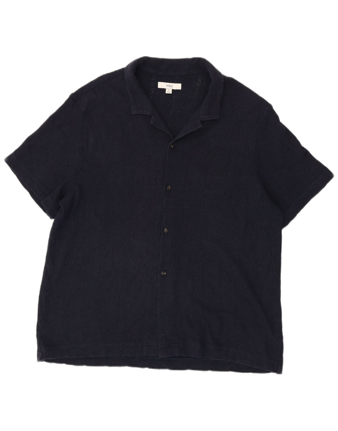 Marks & Spencer Chemise à manches courtes pour homme 2XL Bleu marine Coton